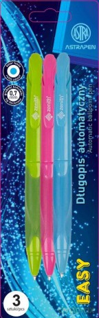 Długopis automatyczny z ergonomicznym uchwytem Simple 1 mm Astra Pen, blister 3 sztuki