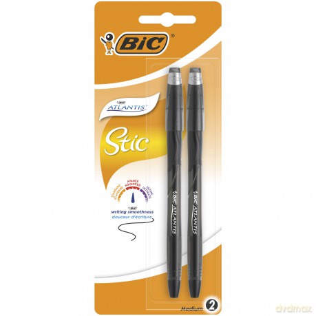 Długopis BIC Atlantis Stic czarny blister 2szt