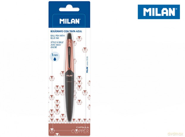 Długopis CAPSULE COPPER BLACK Milan niebieski na blistrze