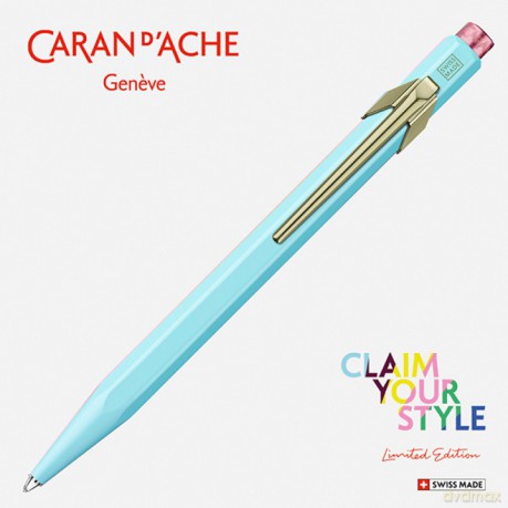 Długopis CARAN DACHE 849 Claim Your Style Ed2 Bluish Pale M w pudełku jasnoniebieski
