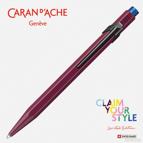 Długopis CARAN DACHE 849 Claim Your Style Ed2 Burgundy M w pudełku bordowy