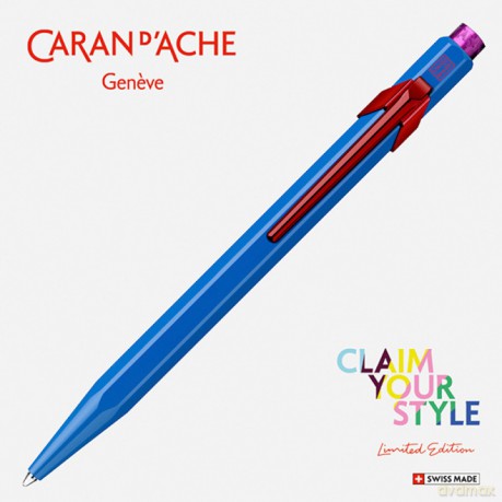 Długopis CARAN DACHE 849 Claim Your Style Ed2 Cobalt Blue M w pudełku ciemnoniebieski