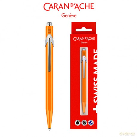 Długopis CARAN DACHE 849 Gift Box Fluo Line Orange pomarańczowy