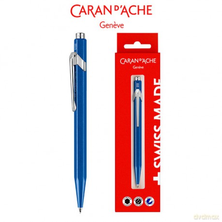 Długopis CARAN DACHE 849 Gift Box Metal-X Line niebieski