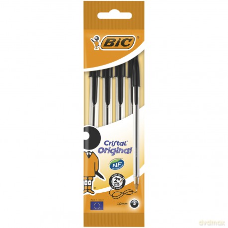 Długopis Cristal Original BIC czarny pouch 4szt