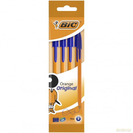 Długopis Orange Original Fine BIC niebieski pouch 4szt