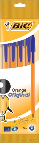 Długopis Orange Original Fine BIC niebieski pouch 4szt