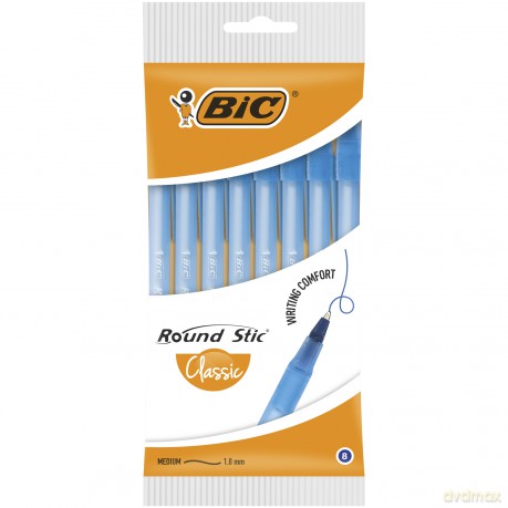 Długopis Round Stic Classic BIC niebieski pouch 8szt