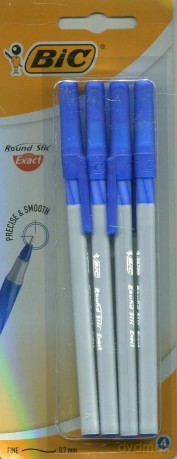 Długopis Round Stic Exact BIC niebieski blister 4szt