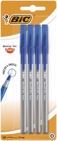 Długopis Round Stic Exact BIC niebieski blister 4szt