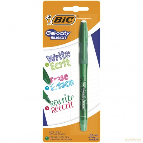 Długopis wymazywalny Gel-ocity illusion BIC zielony blister