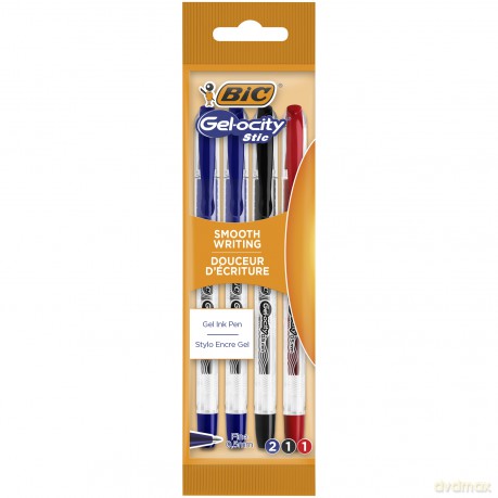 Długopis żelowy Gel-ocity Stic BIC 0.5mm AST pouch 4szt