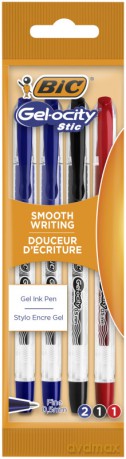 Długopis żelowy Gel-ocity Stic BIC 0.5mm AST pouch 4szt