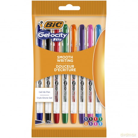 Długopis żelowy Gel-ocity Stic BIC 0.5mm AST pouch 8szt