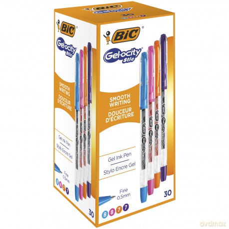 Długopis żelowy Gel-ocity Stic BIC 0.5mm mix. kolorów pudełko 30szt