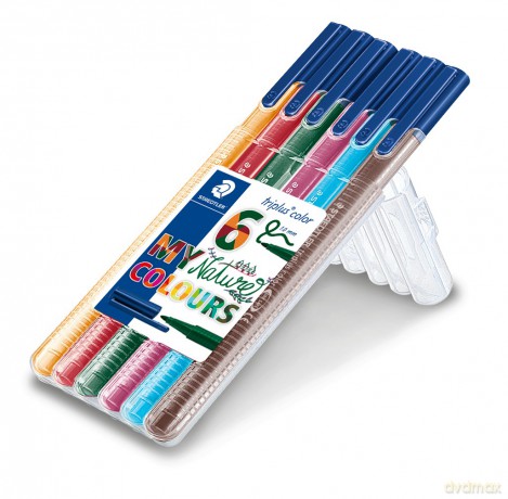 Flamaster Triplus 1 mm 6 kolorów w etui Staedtler