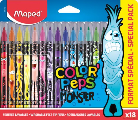 Flamastry Maped colorpeps monster 18 kolorów