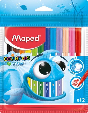 Flamastry Maped Colorpeps Ocean 12 kolorów w etui