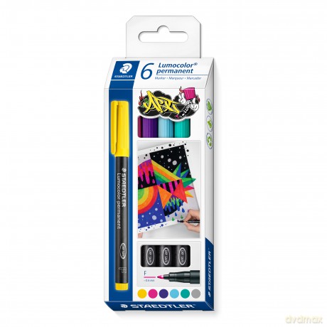 Foliopis Lumocolor F wodoodporny 6 kolorów Staedtler
