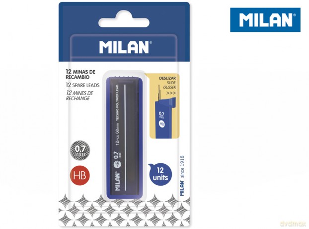 Grafit Milan do ołówka automatycznego HB 0,7 mm na blistrze