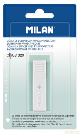 Gumka Milan OFFICE 320 + EDITION w plastikowej obudowie, zielona na blistrze