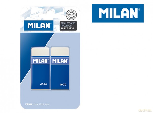 Gumki syntetyczne Milan 2 sztuki 4020 na blistrze