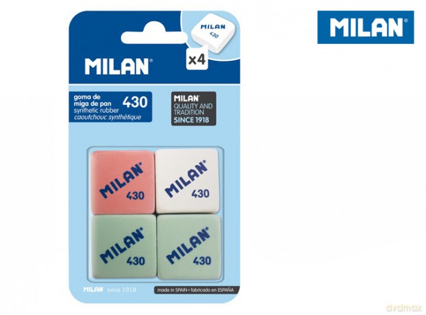 Gumki syntetyczne Milan 4 sztuki 430 na blistrze