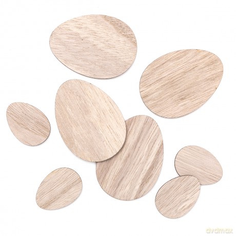 Jajka drewniane - naturalne 4cm, 7cm 8szt.