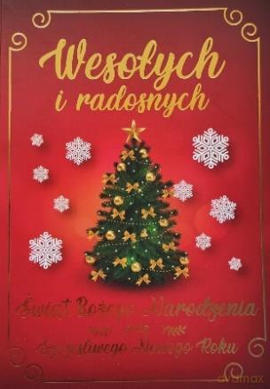 Karnet B6 BN złocony Świąteczna choinka 004