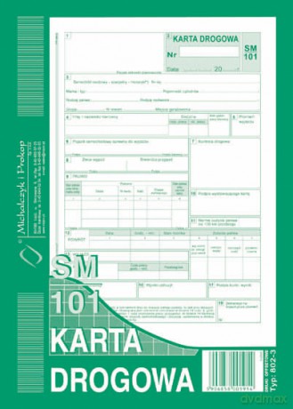 Karta Drogowa - samochód osobowy A5 SM/101 A5