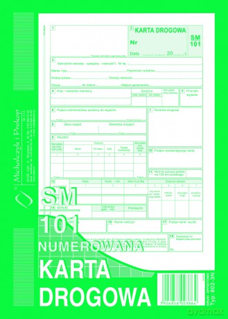 Karta Drogowa - samochód osobowy A5 SM/101-numerowany A5