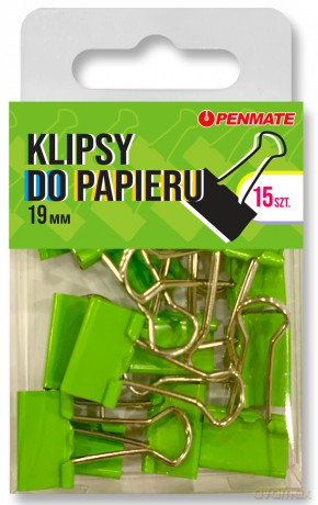 Klipsy do papieru Penmate Zielone 19 mm TT8324