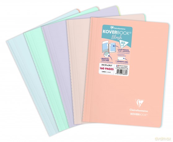 Kołozeszyt A4 80K kratka Koverbook BLUSH PP 1 sztuka mix kolorów