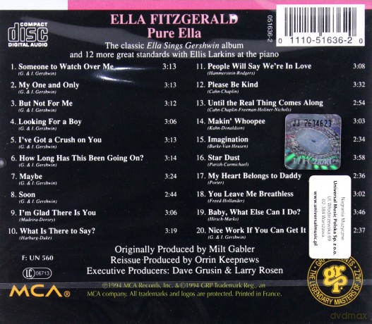 Ella Fitzgerald: Pure Ella [CD]