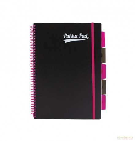 Kołozeszyt PUKKA NEON A4 PROJECT BOOK różowy, kratka