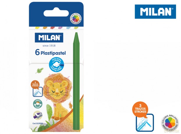Kredki świecowe Plastipastel Milan 6 kolorów
