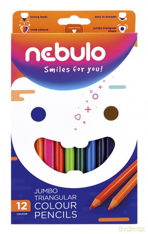 Kredki trójkątne jumbo Nebulo 12 kolorów