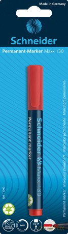 Marker permanentny okrągła końcówka Schneider Maxx 130 czerwony blister