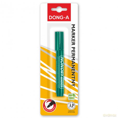Marker permanentny okrągła końcówka zielony Dong-a blister