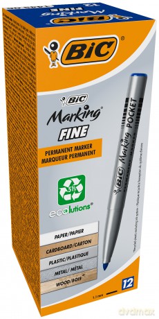 Marker pernamentny niebieski BIC Marking Fine Pocket ECOlutions 12 szt
