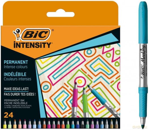 Markery BIC Intensity Permanent Intense+Pastel+Metallic 24 kolory