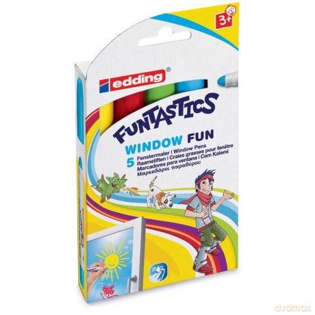 Markery do szyb Edding Funtastics 5 kolorów