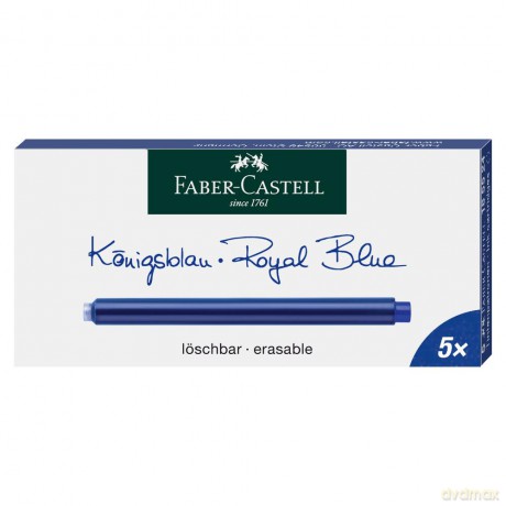 Naboje atramentowe długie Faber-Castell niebieskie 5 sztuk