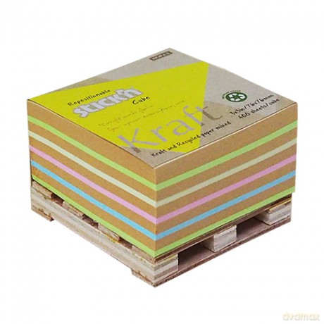 Notes Kostka Kraft Paleta 76X76Mm 5 kolorów 400 kartek