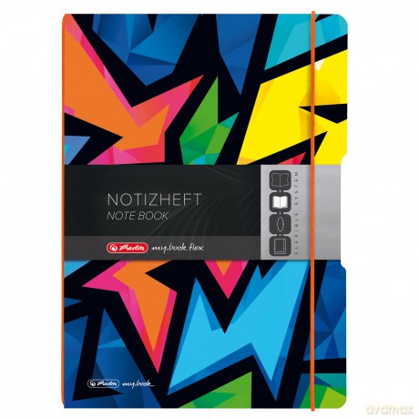 Notes PP A4 2x40k kratka i linia Herlitz my book flex neon art.