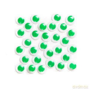 Oczka ruchome samoprzylepne 8 mm zielone 36 szt