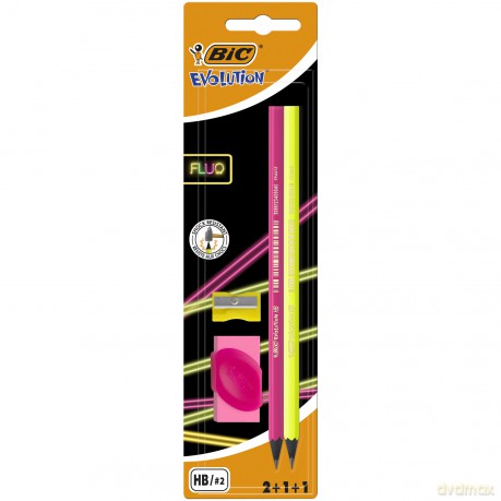 Ołówek HB bez gumki Evolution Fluo 650 BIC Blister 2+1+1szt