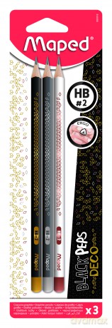 Ołówek Maped Blackpeps Deco HB 3 szt blister