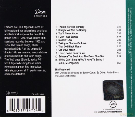 Ella Fitzgerald: Sweet And Hot [CD]