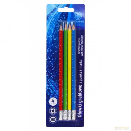 Ołówki grafitowe HB 4 szt. blister Pastel AstraPen